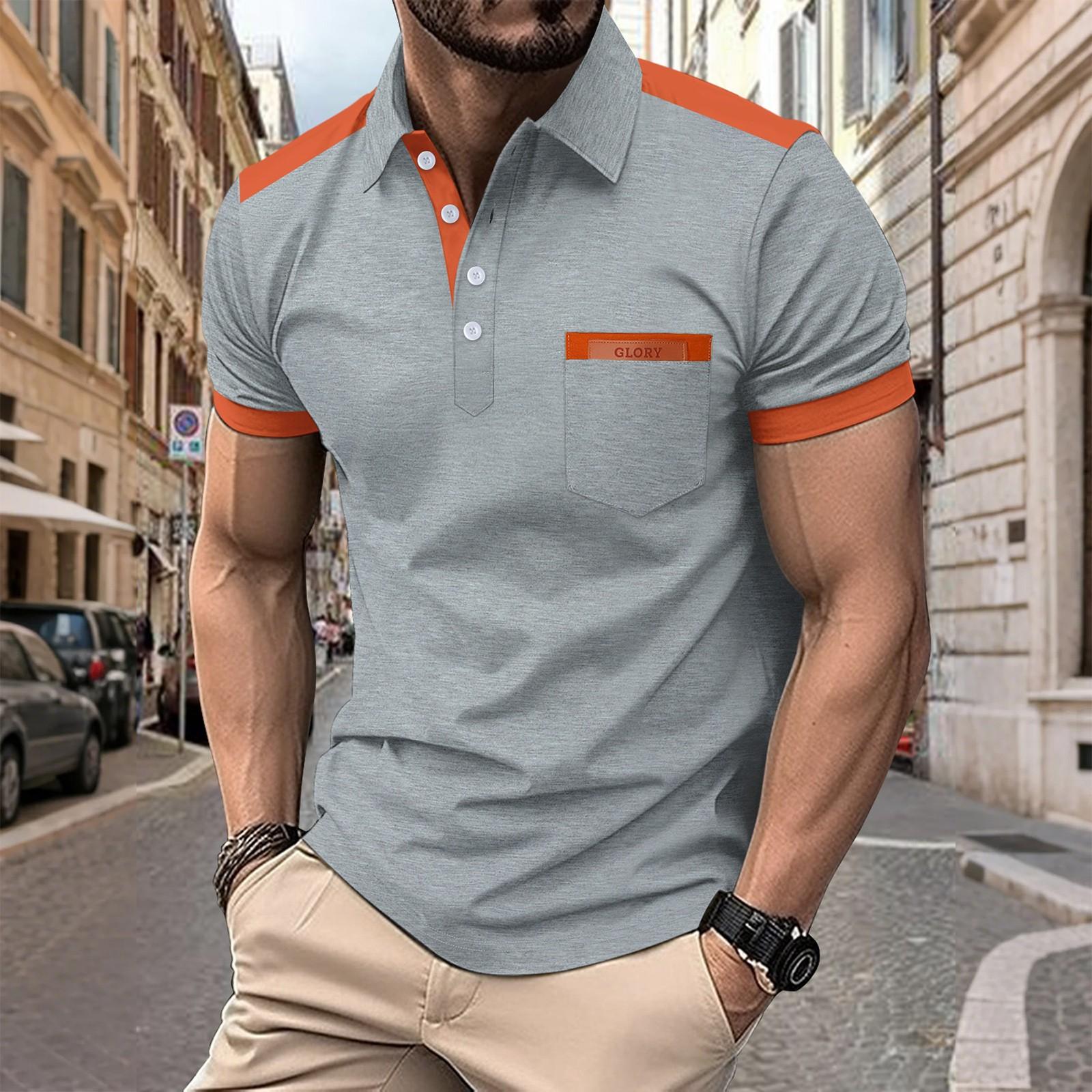 

Мужская повседневная рубашка-пуловер с лацканами, тонкая футболка в стиле ретро XXL