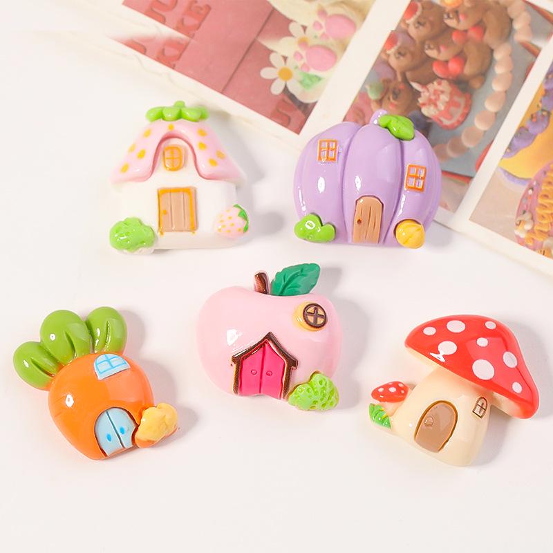 Resin DIY Jewelry Accessories: Fairy Tale Cottage Cream Glue Phone Case, Magnet, Keychain.