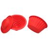 3Pcs/set Food Grade Silicone Cake Molds Ice Cream Bread Mousse Mould Baking Tool Red