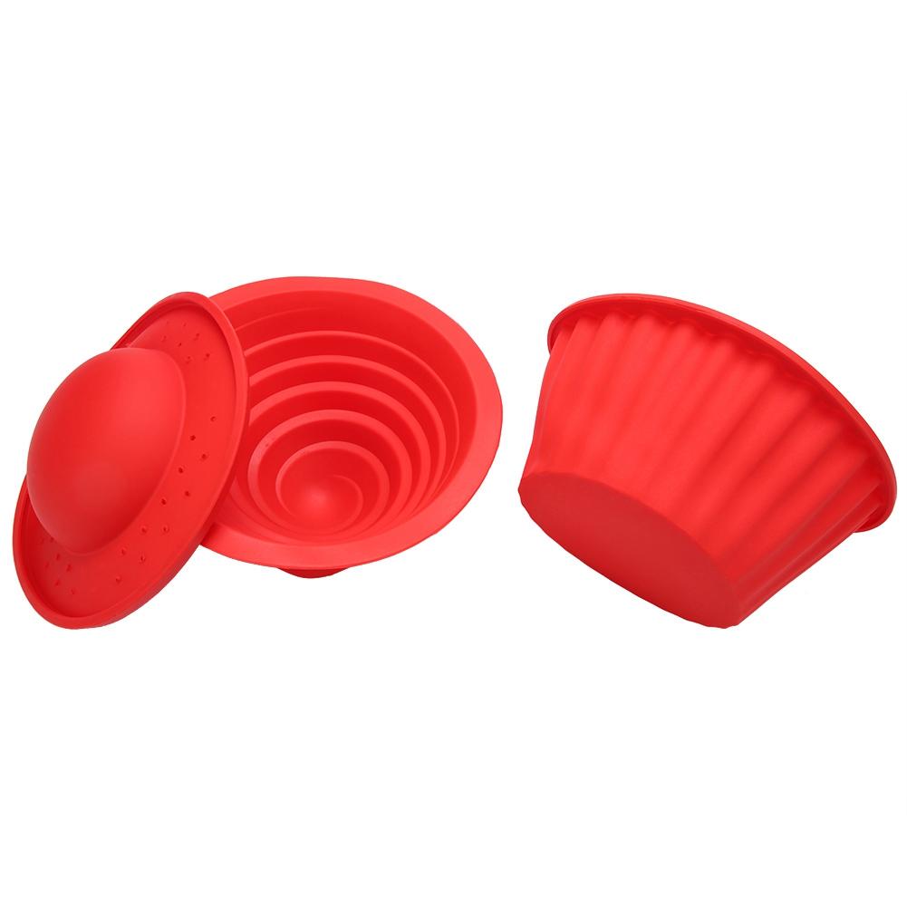 3Pcs/set Food Grade Silicone Cake Molds Ice Cream Bread Mousse Mould Baking Tool Red