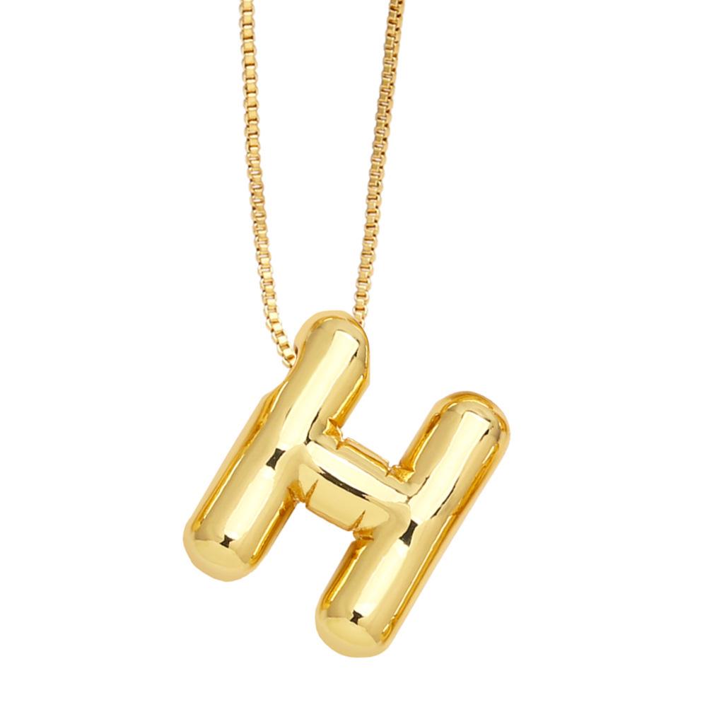 18K Gold-Plated Smooth Letter Pendant Necklace - Unique & Versatile Design