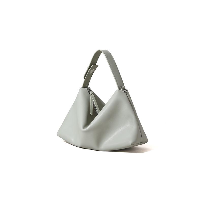 

Минималистичная сумка через плечо из натуральной коровьей кожи - Женская сумка большой вместимости, однотонная, с текстурой для весны серый