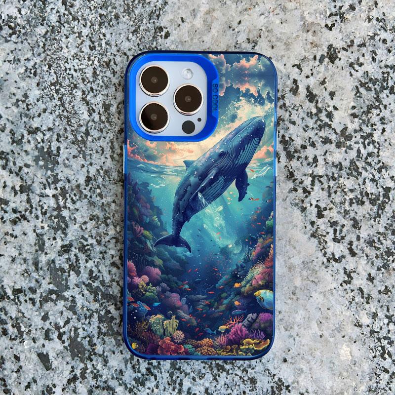 

Space Ocean Whale Shark Phone Case For IPhone 16 15 14 Pro Max 13 11 12 Pro Max Mini 16 15 14 Plus Shockproof Laser Cover Fundas iphone 13Mini