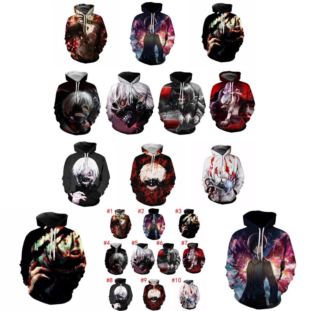 Sweatshirt Tokyo Unisex Ghoul Cosplay Sweater Capuche Sweat Hoodie Pullover