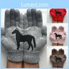 Trendy Women's Cute Horse Gloves Made From Lightweight Knitted Material For Everyday Use