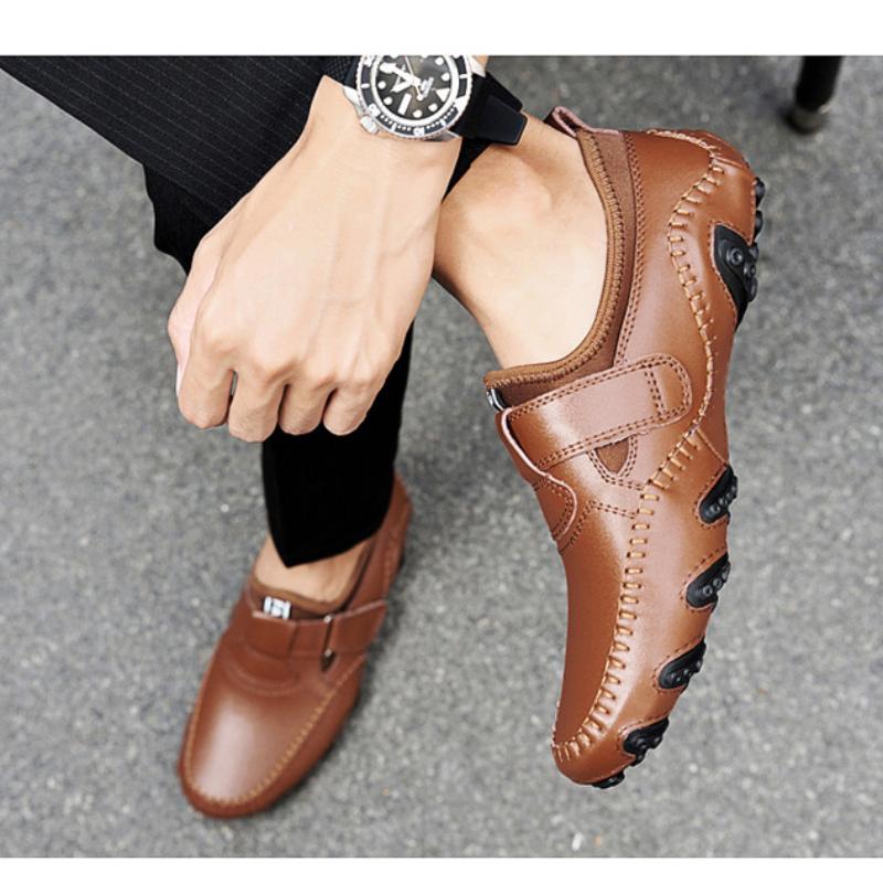 Moda makosen ayakkabı erkekler hakiki yumuşak rahat Slip-on mokasen el yapımı adam rahat ayakkabılar sürücü yürüyüş lüks eğlence