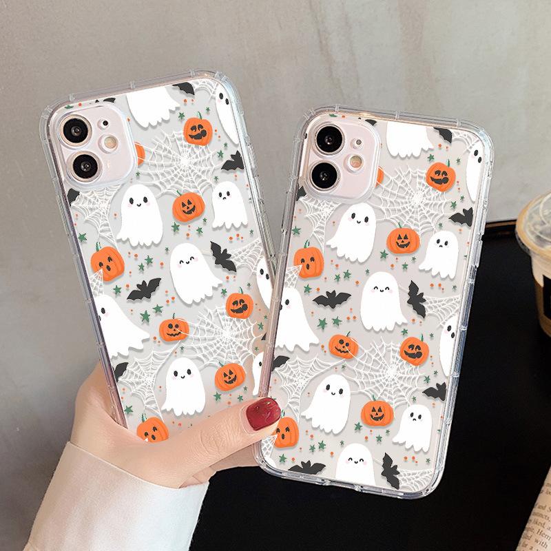 Halloween ghost for iPhone17 mobile phone case Apple 16 Pro air cushion mobile phone case 14/13 anti-drop large hole