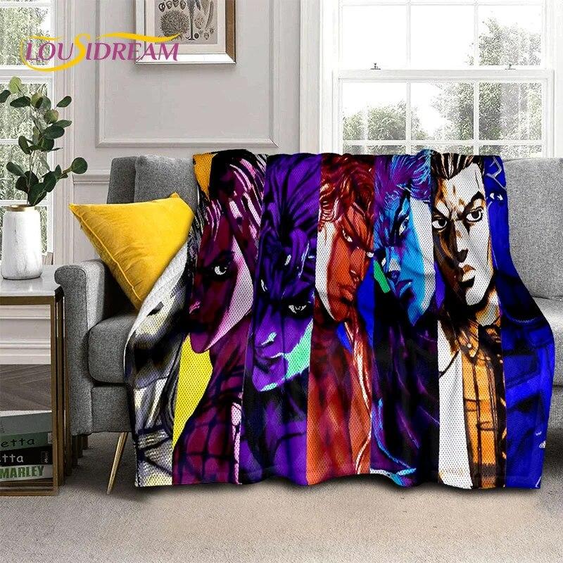 Jojo Bizarre Adventure Cartoon Anime Decke, weiche Überwurfdecke für Zuhause, Schlafzimmer, Bett, Sofa, Picknick, Reisen, Büro, Decke, Kind