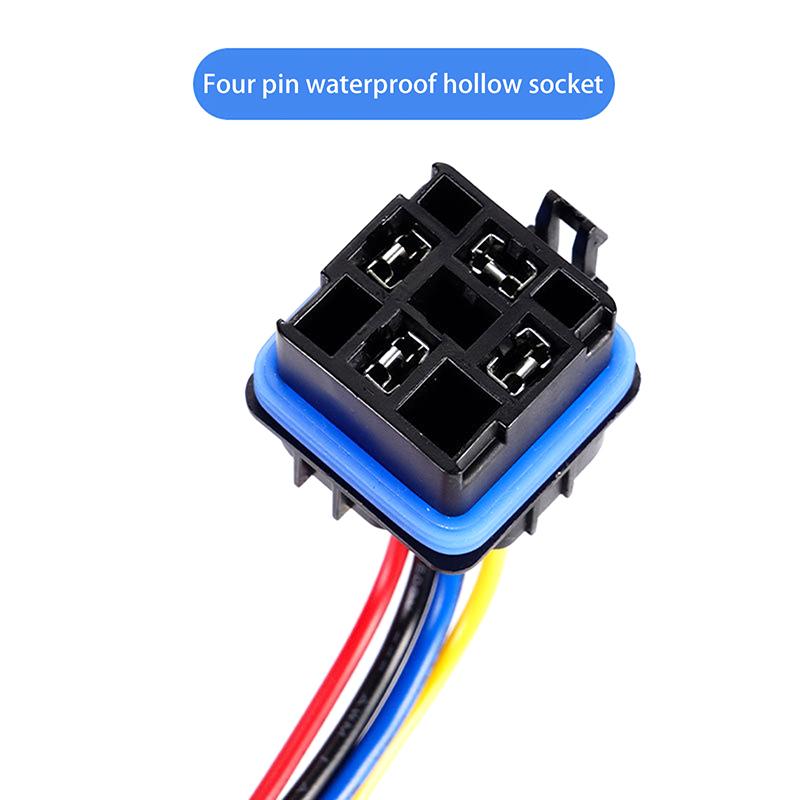 1 Set Car Relay With Socket Dc 12/24V 40A 4/5Pin Amp Waterproof Relay Harness Tinned Copper Wires 5-Pin Spdt For Boat Auto Fan