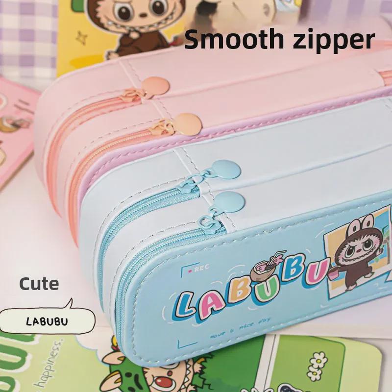 Labubu Large Capacity PU Pencil Case - Cute Design for Students and Girls