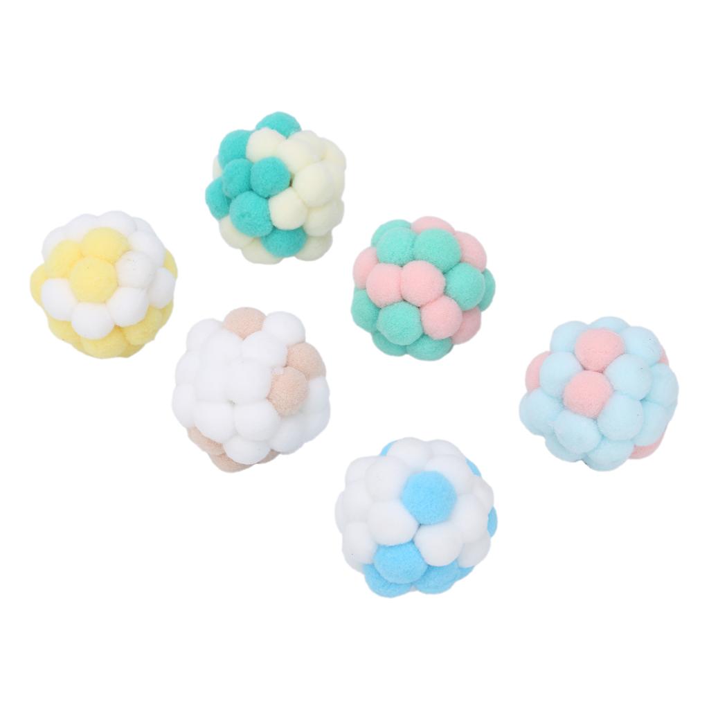 Cat Bell Ball Plush Ball Toys Interactive Playing and Soft Chewing Training Ball for Cat