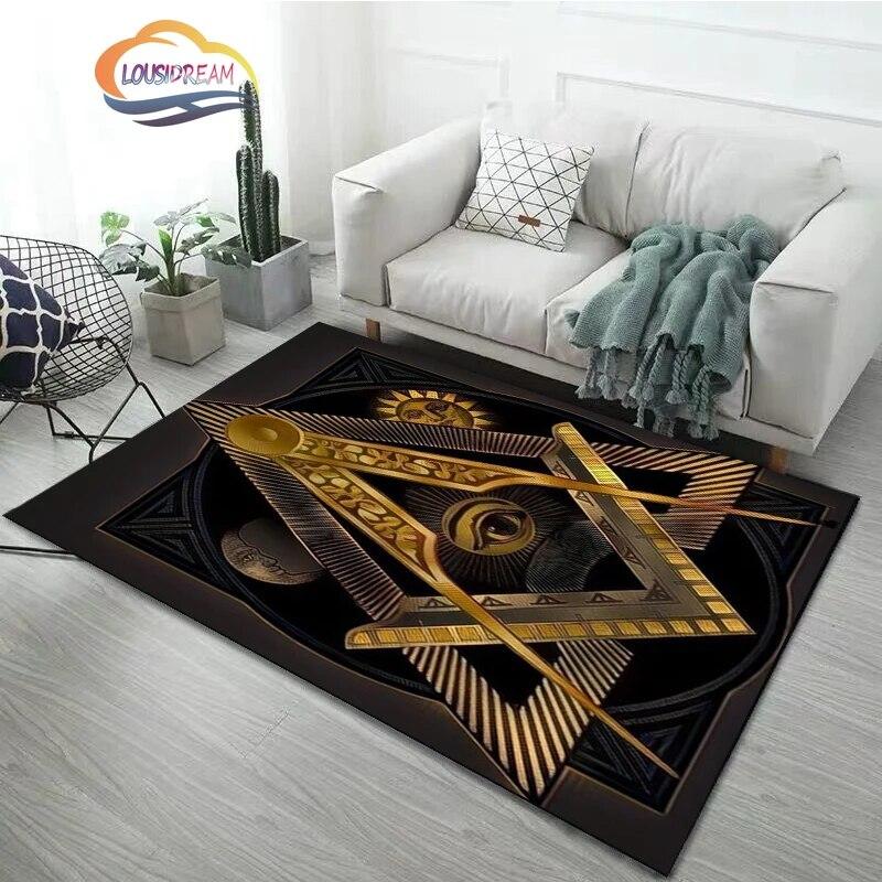 Νεότερο μοδάτο χαλί Freemasonry Χαλί Μασονικό μαλακό χαλάκι πόρτας Χαλιά κρεβατοκάμαρας Freemason Σαλόνι Πόρτα Δάπεδο Χωλ Χαλάκι Χαλάκι γιόγκα