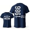 T-shirts Rétro pour Homme pour le 40ème Anniversaire: Fabriqué en 1986 Toutes les pièces d'origine Avant et 40 Édition Limitée Graphique Arrière T-shirts à Manches Courtes