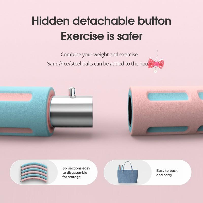 Sport Hoops Fitness Gym Werkzeug Rohr Edelstahl Elastisch Verdickter Schaumstoff Abnehmbare Hautfreundliche Taille Gewichtsverlust Hoola Kreis