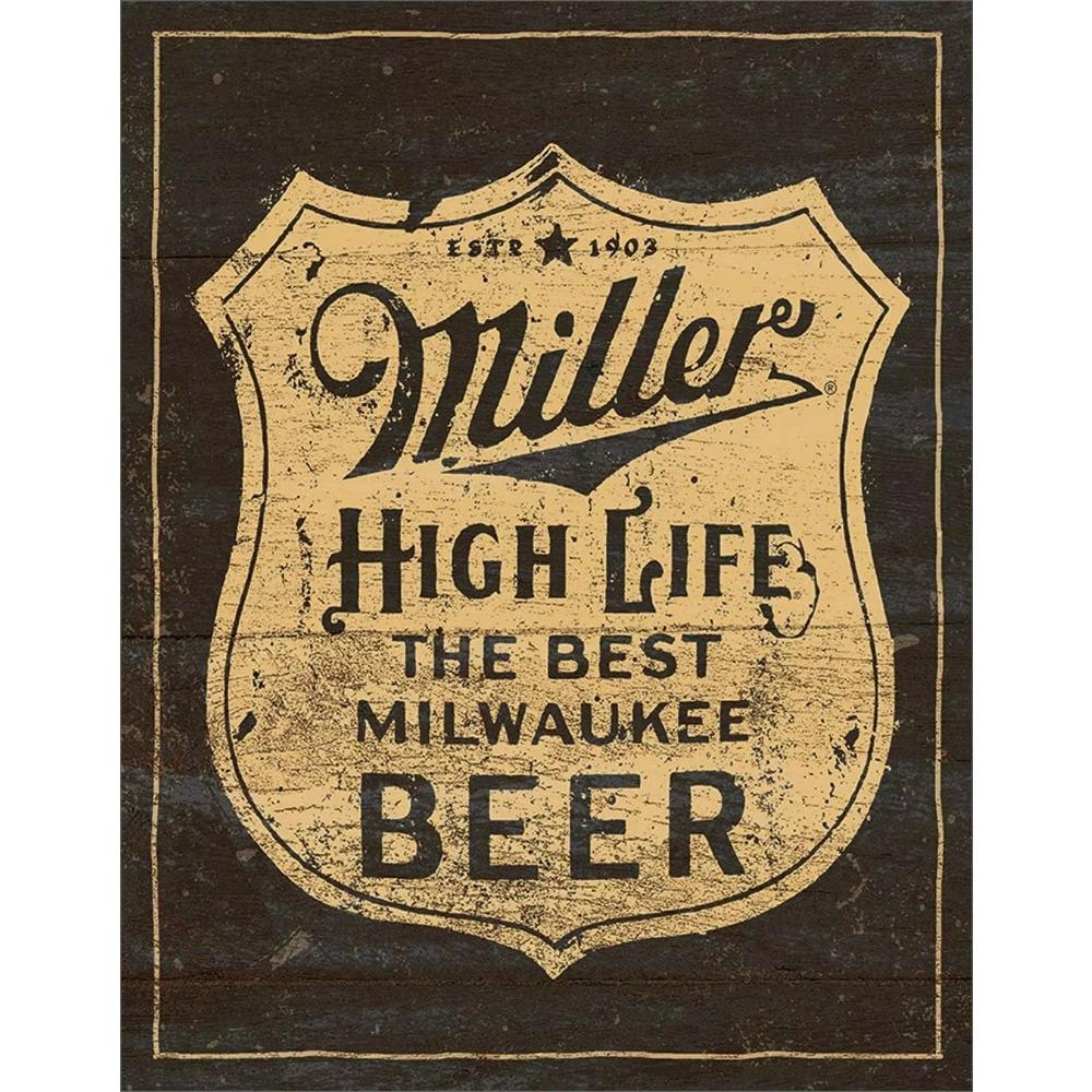 Desperate Enterprises Welcome To the High Life Miller High Life Tin Sign Nostalgic Vintage Metal Wall Art Decor for Home Room