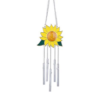 Carillon Eolico Girasole Lega Inossidabile Patio Decorativo Appeso Carillon Eolico per Giardino Interno Esterno