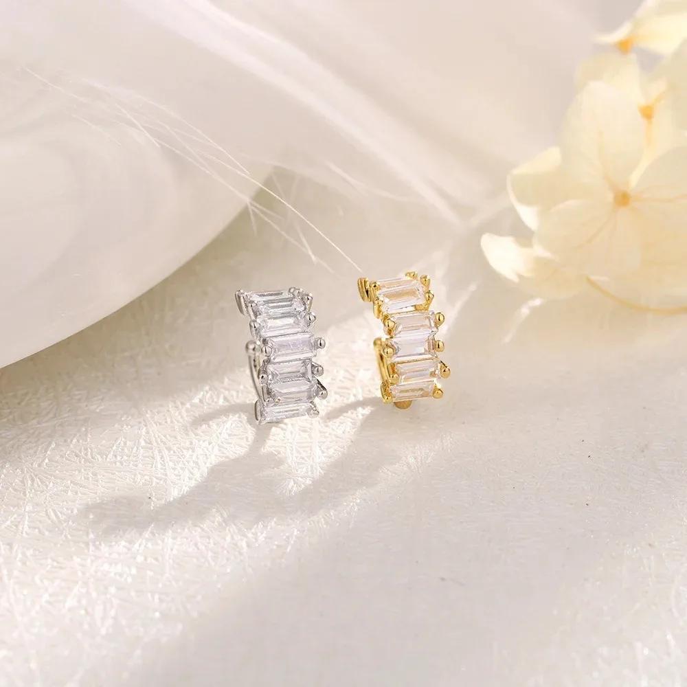 Mode Persönlichkeit Funkelnder Zirkon Ohne Piercing C-förmige Clip-Ohrringe für Männer Frauen Ohr-Manschette Party Tägliches Tragen Schmuck Geschenke