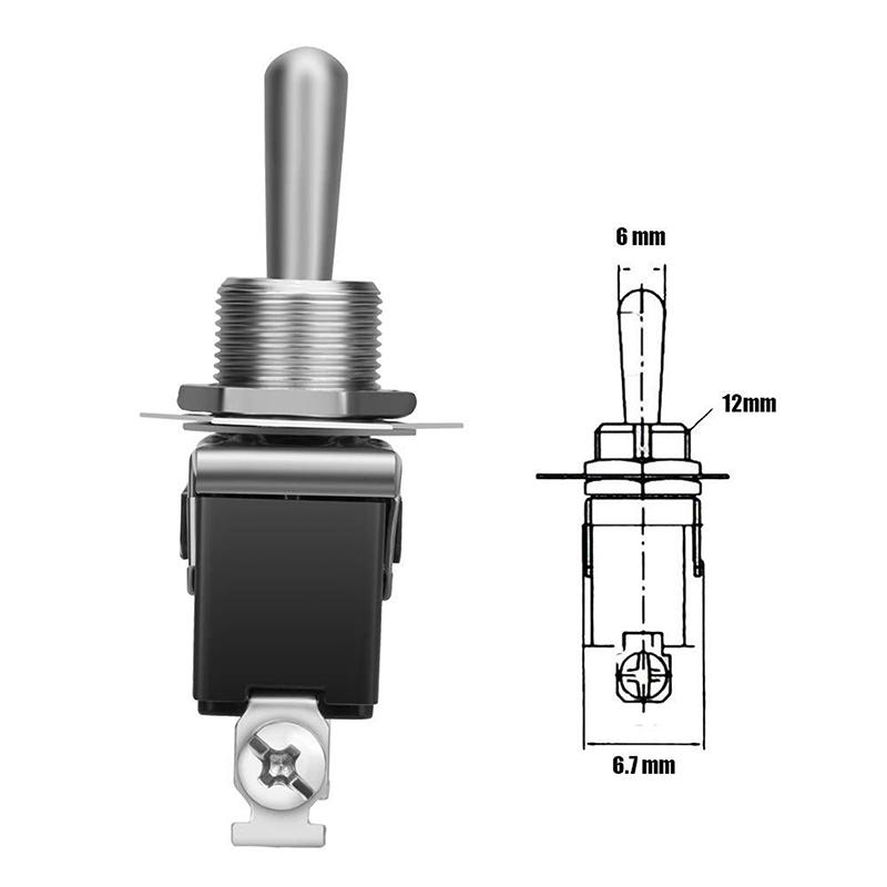 E-TEN1021 Auto Toggle Switch Boat Marine Heavy Duty Toggle Flick Switch W/ Waterproof Cover ON/OFF Car Dash Metal SPST Terminal