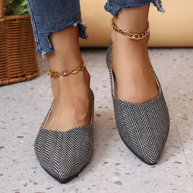 New Flat-soled Women's Shoes Plain Soft Leather Soft-soled Fashion Pointed Shoes Flat-soled Spring and Autumn Single Shoes Boat Shoes Ladyshoes