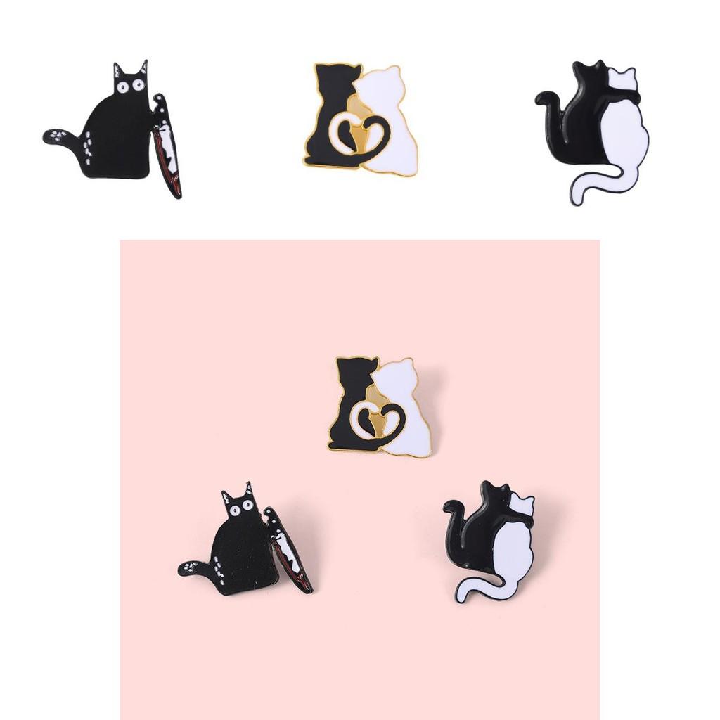 Adorable Cat Lapel Pin Premium Alloy Brooch For Couples And Single Cat Lovers