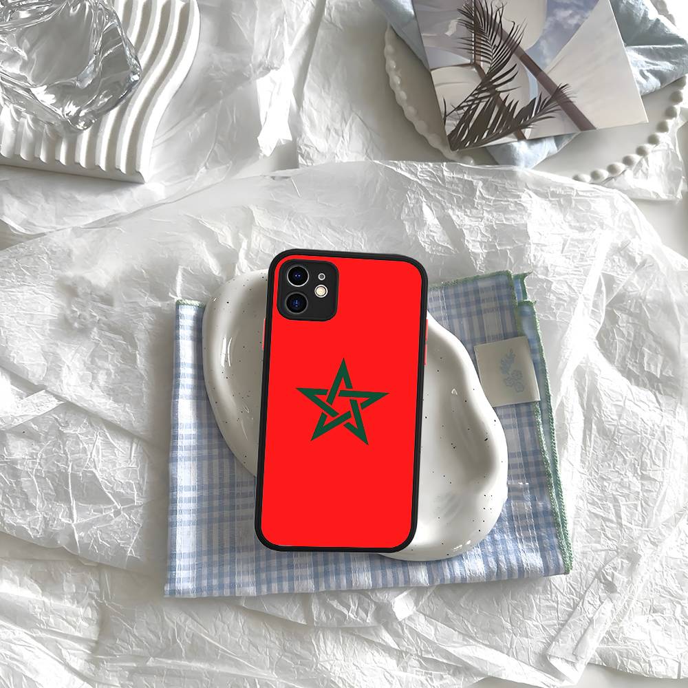 Morocco Map Flag Matte Silicone Phone Cases For IPhone 16 13 15 12 11 Pro Max Plus For IPhone 14 15 Pro