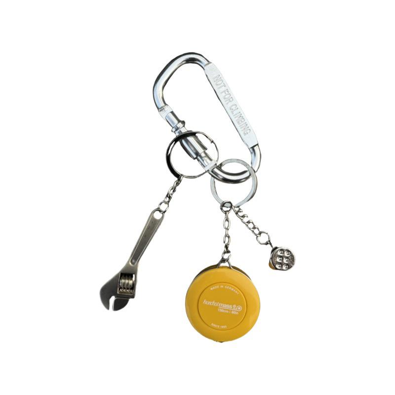 D-Ring Tape Measure Keychain: Trendy Waist Accessory with Wrench, Dice Pendant - A Unique Gift