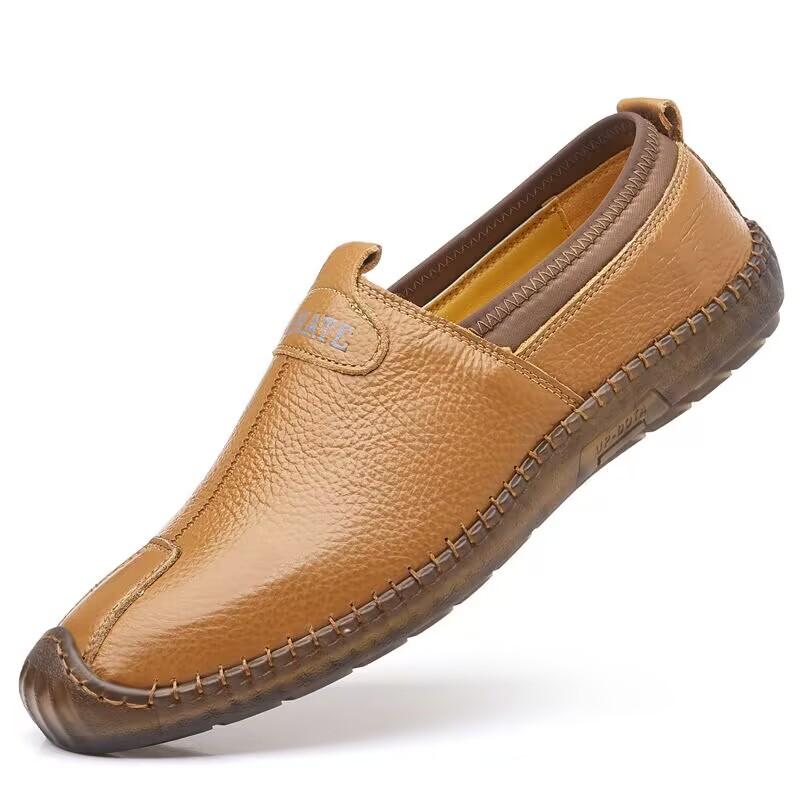 Classic Brand Men's Suede Leather Shoes Soft Soles Comfortable Loafers for Daily Commuting and Men's Driving Work Shoes