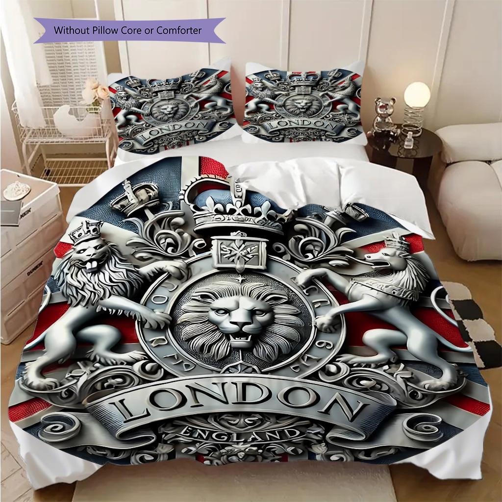 British Empire London England Bedding, Duvet Cover, Pillowcase, Home Decoration, Birthday Gift (1 * Duvet Cover+2 * Pillowcase, Coreless)
