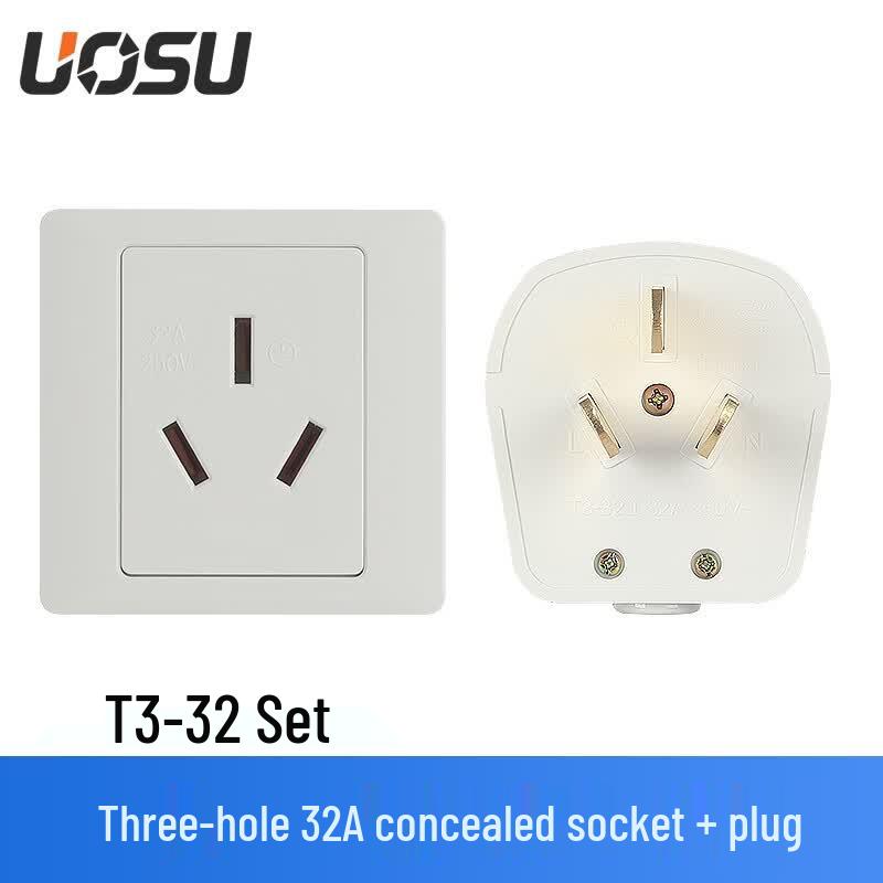 UOSU 32A 3-Hole High Power Socket & Plug Set