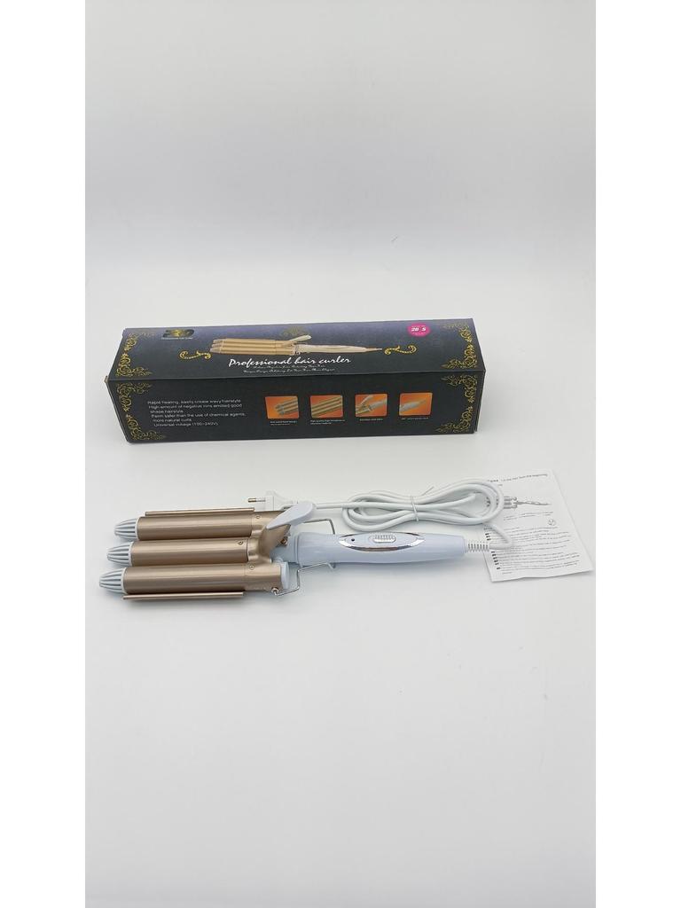 Triple Barrel Tourmaline Ceramic Curling Iron, Water Ripple Wave Perm Styler