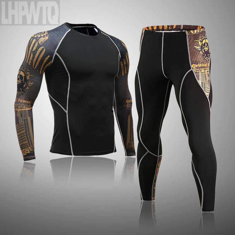 Ski Thermal Underwear For Men Male Thermo Clothes Compression Set Thermal Tights Winter Leggings Basketball Suit Quick Dry