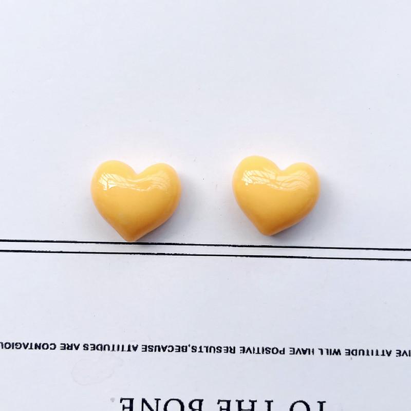 Mini Shiny Heart Resin Charms DIY Decals for Phone Case Hair Clip Craft Accessory Pink White Craft Supply