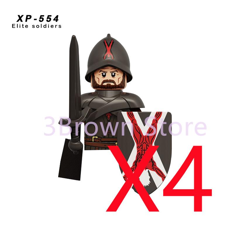 MOC Medieval Building Blocks Castle Knights Army Soldiers Warrior Accessories Warhorse Helmets Shields Armor Toy Gifts S036 DIY