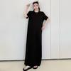 61035# Stylish Women's Over-the-Knee Slimming T-Shirt Dress - Simple, Modern, Short-Sleeved, and Loose-Fitting