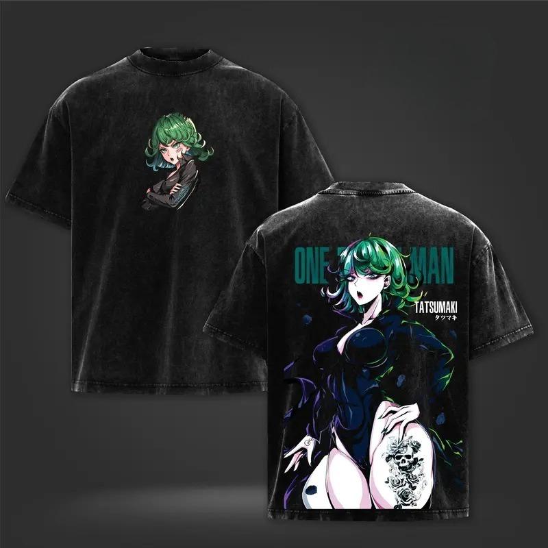 Anime ONE PUNCH MAN Tatsumaki Graphic T Shirt Men Women Short Sleeve Clothing Casual Tshirt Washed Cotton Tee Harajuku T-shirt