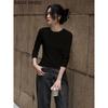 Basic House Women's Crew Neck Slim Fit Long Sleeve T-Shirt