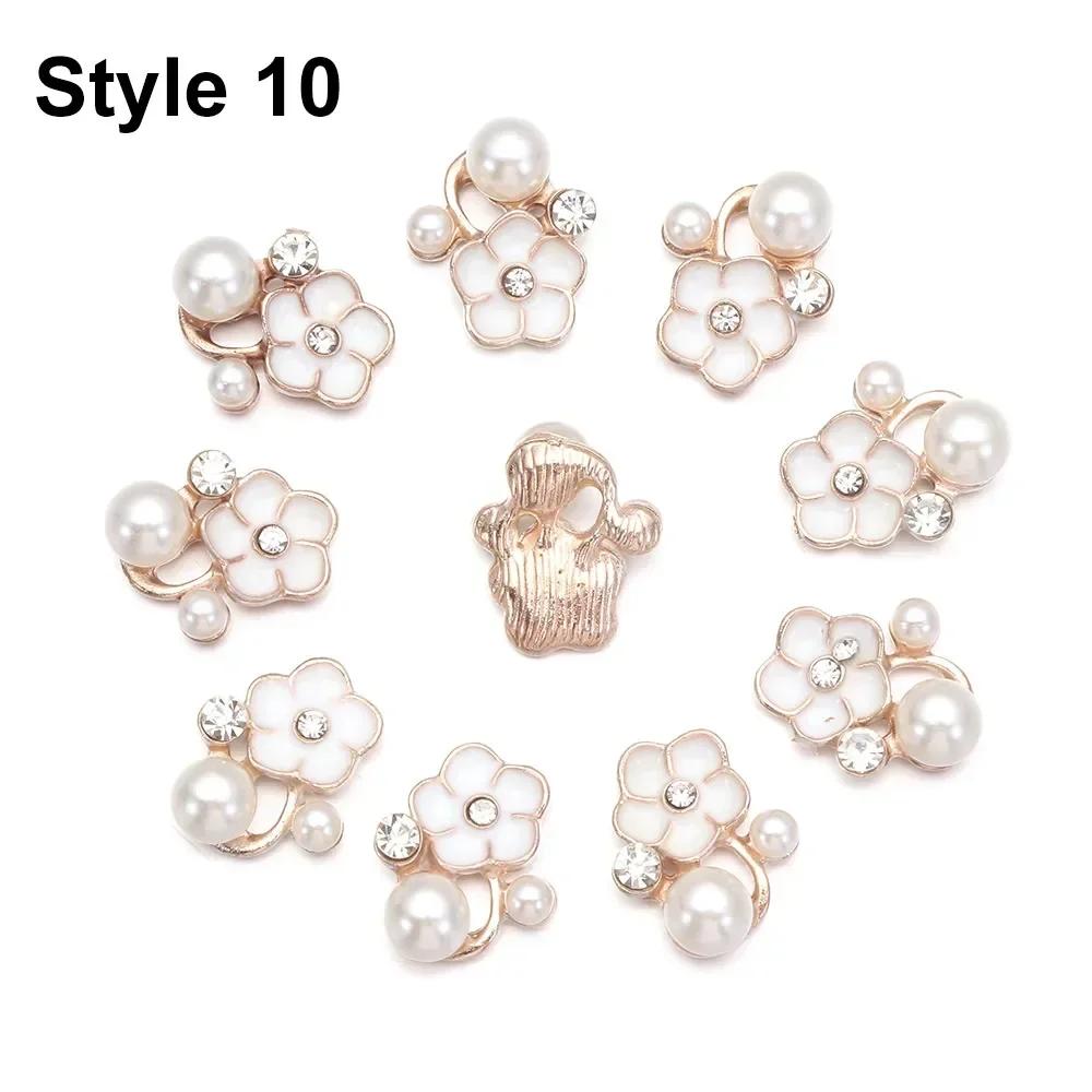 Boutons Strass Fleur 25 mm Bouton Perle Vêtements DIY Alliage Diamant Cryustal Accessoires Noeud Vêtement Décoratif Couture
