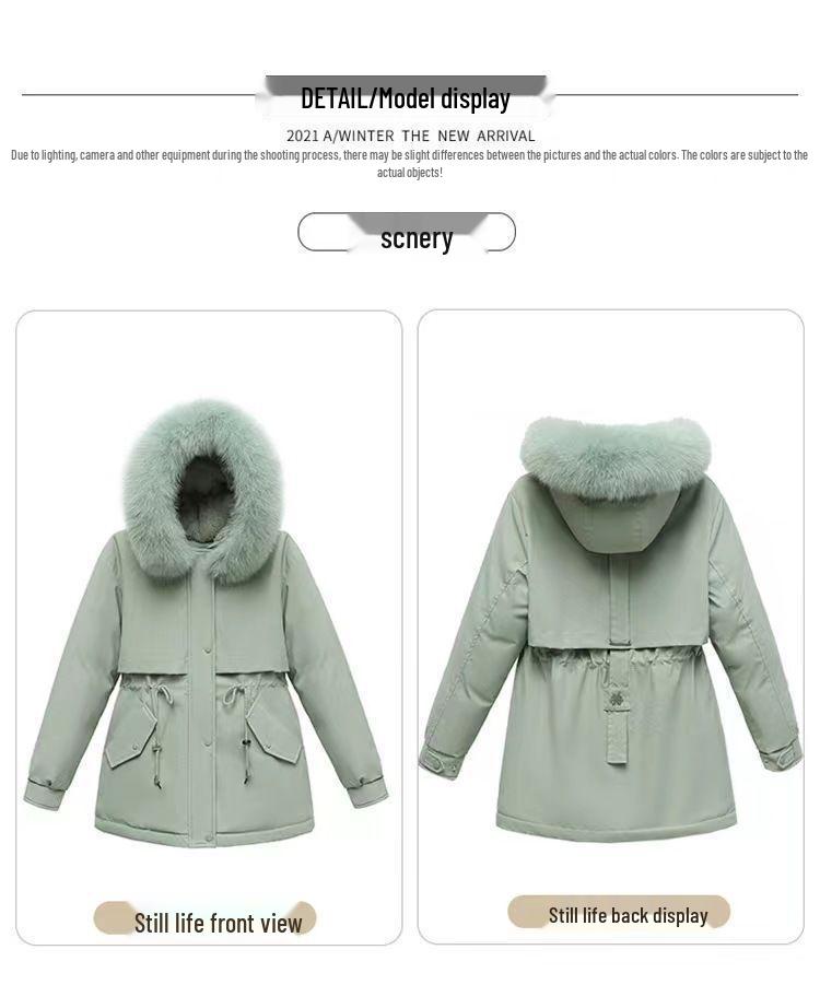 Parker Women's Korean-Style Long Winter Coat - Loose, Large-Size Down Cotton Jacket