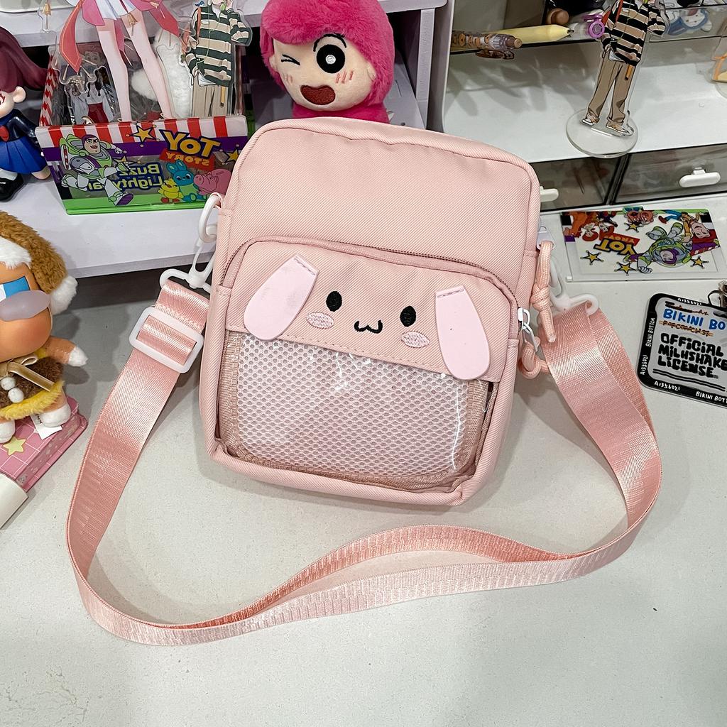 Cute little bag, two-dimensional pain bag, female cartoon, big ears, grain bag, student shoulder bag, crossbody women's bag