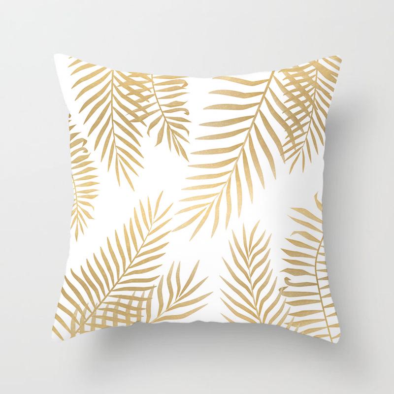 Ins Nordic Style Home Soft Decoration Gold Sofa Pillowcase Digital Printing Office Cushion Cover Pillowcase