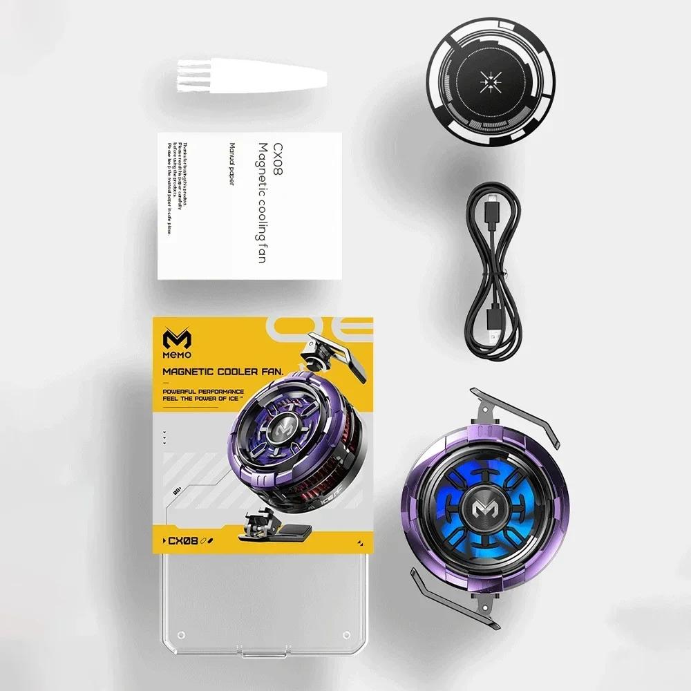 

MEMO CX08 Pro Mobile Phone Semiconductor Magnetic/ Back-clip Frozen PUBG Game Cooler for IOS Android Universal Cooling Radiator