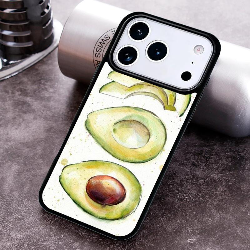 Avocado Pattern Phone Case For iPhone 17 16 15 14 13 12 11 Pro Max Plus 17Air Soft Silicone Cover