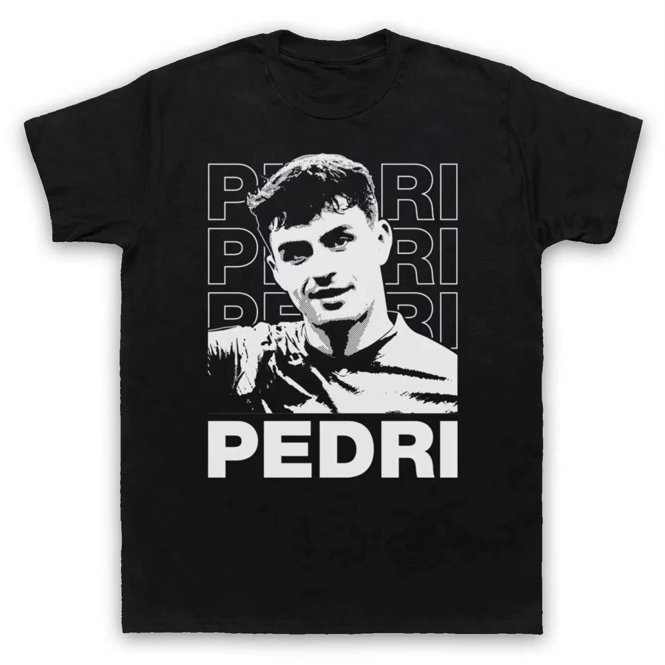 

Stylish Black Pedri Barcelona Football Star Modern Minimalist Portrait Graphic Casual Cotton Short-Sleeve T-Shirt 4XL
