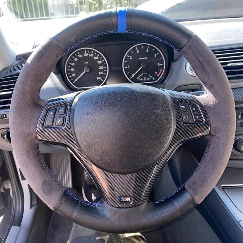 Ized Car Steering Wheel Cover Black Suede Steering Wheel Braid For BMW M Sport M3 E90 E91 E92 E93 E87 E81 E82 E88 X1 E84