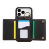 Skórzane etui na tył iPhone 17 Pro, portfel zapinany na zamek błyskawiczny, etui na telefon z podstawką i paskiem na ramię