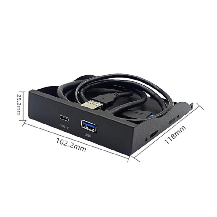 Durable USB3.0+Type C Floppy Drive Panel Long Lasting Suitable for 5.25inch Computer Chassis Hard Drive Installation