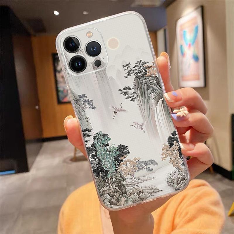 Chinese Art Landscape Painting Phone Case For iphone 17 Pro Max Air 16 15 14 13 Pro Max 15 16 Pro 15Plus