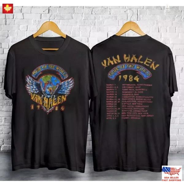 

Trending Vintage 1984 Van Halen Tour Of The World For Men Women Unisex T-Shirt Unisex T-Shirt L