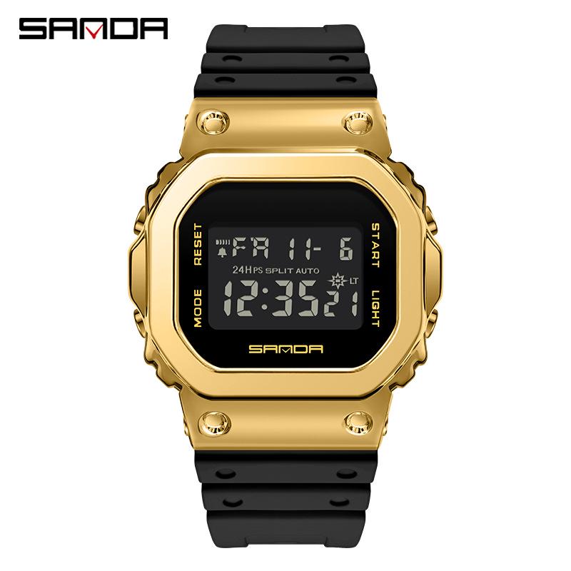 Sanda Creative Small Square Luminous Sports Watch - Waterproof, Multi-functional, Unisex