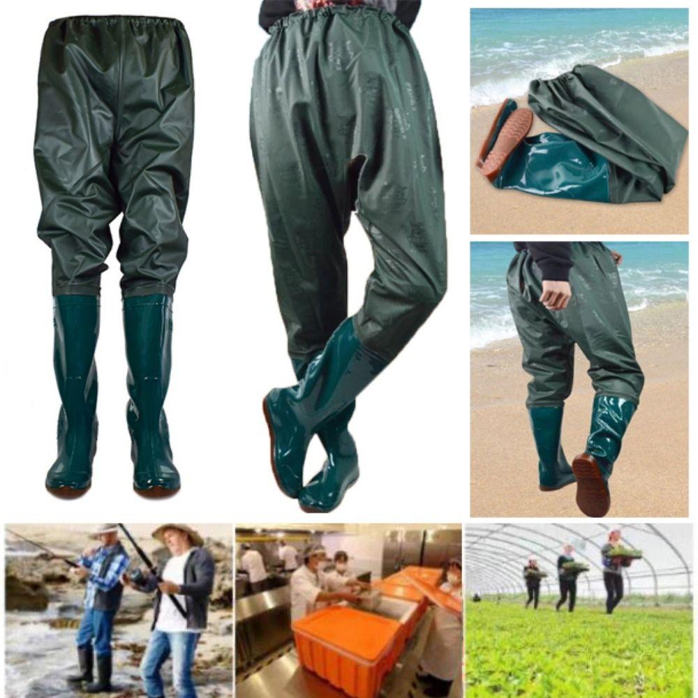 Plastic PVC Transplant Pants Wading Pants Shoes 10 Sizes Fishing Pants Integrated Fishing Pants